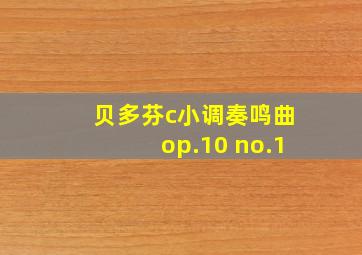 贝多芬c小调奏鸣曲op.10 no.1